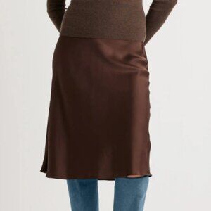 100% Washable Silk Skirt | Quince | Hot Fudge | S